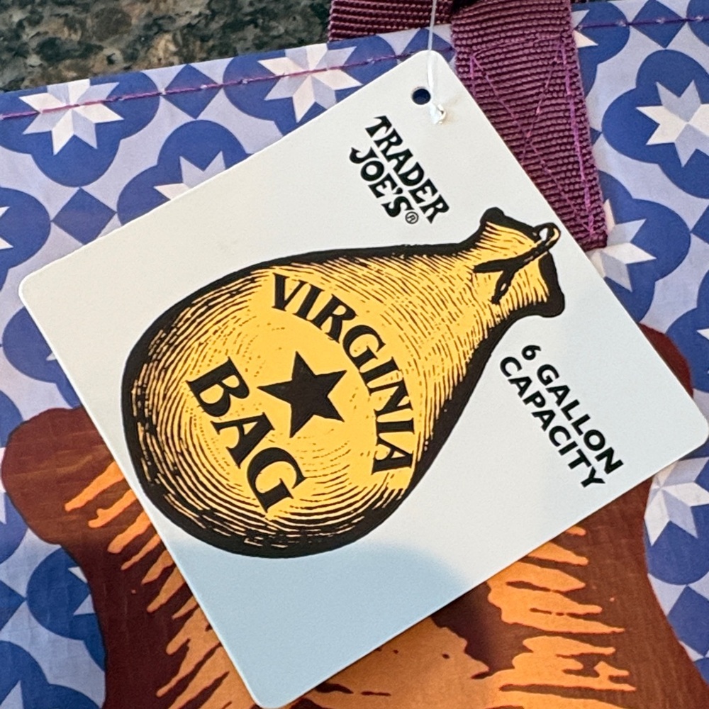 Trader Joe's New Jersey Maryland and Virginia Reusable Grocery Bag bnwt - Picture 4 of 7